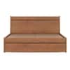 Basel Solid Wood Queen Size Non Storage Bed In Amber Walnut Finish