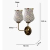 Devansh Metal Electric Wall Light in Gold Colour with Multicolor Shade Count of 2 Lights