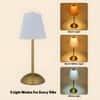 Rechargeable Touch Table Lamp Cream Shade with 15 Hour Battery Backup