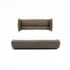 Bronze Leather Double  Size Bed Without Storage (Brown Colour)