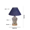 Devansh Conical Blue Jute Shade Lamp With Wood & Mosaic Glass Base For Decoration/Office/Home/Gifting/Study For Decoration/Office/Home/Gifting/Study -(10X10X14.5) Inches -A