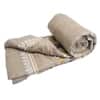 Coffee Floral Comforter Quilted Cotton Feel 300 Gsm Single Bed 240 X 160 Cms