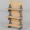 Interlockable Engineered Wood Bookshelf in Grey Colour