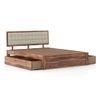 Florence Solid Wood King Size Drawer Storage Bed In Teak Finish