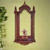 Handmade Wooden Brown Jharokha cum Pooja Shelf