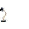 Modern Nordic Wood and Metal Study Lamp With Black Base
