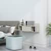 Hexa Red Engineered Wood Wall Mount Dressing Table in Frosty White Colour