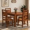 Delmonico 4 Seater Dining Set In Warm Walnut Finish