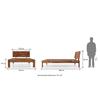 Boston Solid Wood Compact Queen Size Bed In Teak Finish