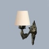 Devansh Metal Electric Wall Light in Antique Gold Colour with off-white Shade Count of 1 Light