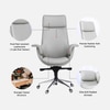 Flow Leatherette High Back Office Chair In Grey Colour