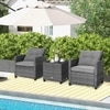 Carry Bird Wicker Patio Furniture Outdoor Balcony Chairs In Grey Colour