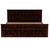 Moglis Solid Wood King  Size Bed With Drawer Storage (Walnut Finish)