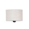 Aurora White Natural Fiber Floor Lamp with Black Iron Base