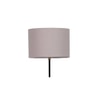 Lola Grey Fabric Floor Lamp with Black Iron Base