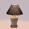 Devansh Conical Blue Jute Shade Lamp With Wood & Mosaic Glass Base For Decoration/Office/Home/Gifting/Study For Decoration/Office/Home/Gifting/Study -(10X10X14.5) Inches -A