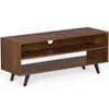 Leo Engineering Wood Floor Standing Tv Entertainment Unit In Brown Maple Finish
