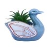 Aloe Vera Plant Inside An Artistic Blue Swan Ceramic Pot