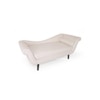 Kabera Velvet Chaise Lounger in Cream Colour