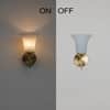AURORA Modern Brass Wall Light with Frosted White Glass Shade
