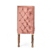 Rosslyn wood Dining Chair in Coral Pink Velvet Upholstery with TEAK FINISH