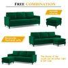 Monznij Sectional Fabric Sofa - Green