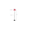 Autumn Red Fabric Floor Lamp with Black Iron Base