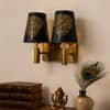 Devansh Metal Electric Wall Light in Gold Colour with off-white Shade Count of 1 Light