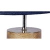 Carson Blue Natural Fiber Shade Table Lamp with Natural Wooden Base