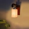 Devansh Solid Wood Electric Wall Light in Brown Colour with Beige Shade Count of 1 Light