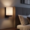 Eliante Wooden Wall Lights Wood, Glass & Material Brown Dark & White Finish