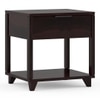 Capri Solid Wood Bedside Table in Mahogany Finish