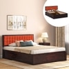Alaca Bed (Solid Wood) (Mahogany Finish, Queen Bed Size, Hydraulic Storage)