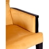 Arista Sheesham Wood Lounge Chair In Yellow Velvet Upholstery