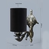 Devansh Metal Electric Wall Light in Antique Gold Colour with Black Shade Count of 1 Light