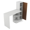 Troy Study Table Frosty White & Exotic Teak