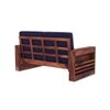 Maruti 2+1+1 Seater Wooden Sofa (BLUE Colour, Teak Finish)