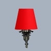 Devansh Metal Electric Wall Light in Antique Gold Colour with Red Shade Count of 1 Light