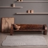 Handmade Wool Silk Shaped Rug Modern Wave Beige 9 x 12 Feet Carpet
