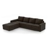 Apollo Compact Sofa (Colour : Chocolate, Cushion : Hard, Seating Capacity : Left Aligned 3 Seater + Left Aligned Chaise + Ottoman)