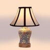 Devansh Multi Cotton Shade Lamp With Wood & Mosaic Glass Base For Decoration/Office/Home/Gifting/Study For Decoration/Office/Home/Gifting/Study