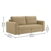 Baruna 3 Seater Velvet Pull Out Sofa Cum Bed with Storage In Beige Color
