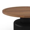 Toro Solid Wood Round Coffee Table In Dual Tone Amber Walnut And Black Finish