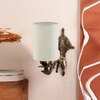 Devansh Metal Electric Wall Light in Antique Gold Colour with off-white Shade Count of 1 Light