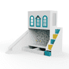 Castle Play House Bunk Bed With Slide 6X4 (Manual Box Storage) In White Colour