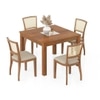 Brighton Square 4 Seater Dining Table With Reed Dining Chairs Set