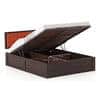 Florence Solid Wood King Size Hydraulic Storage Bed In Mahogany Finish