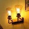 Eliante Modern Wall Lights Mild Steel & Glass Material Antique Brown & Champaign Finish