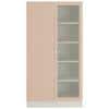 Celestia Double Door Bookshelf cum Crockery Cabinet with Toughened Glass in Sandy Beige Colour