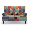 Minnelli 2 Seater Fabric Loveseat In Retro Patchwork Colour